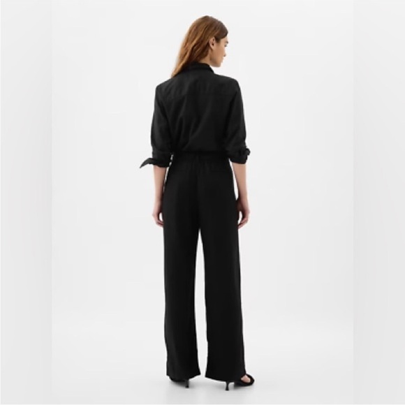 NWT! GAP Black Easy Wide-Leg Linen-Blend Trouser - ALL TALL SIZES 💎 - Picture 2 of 11